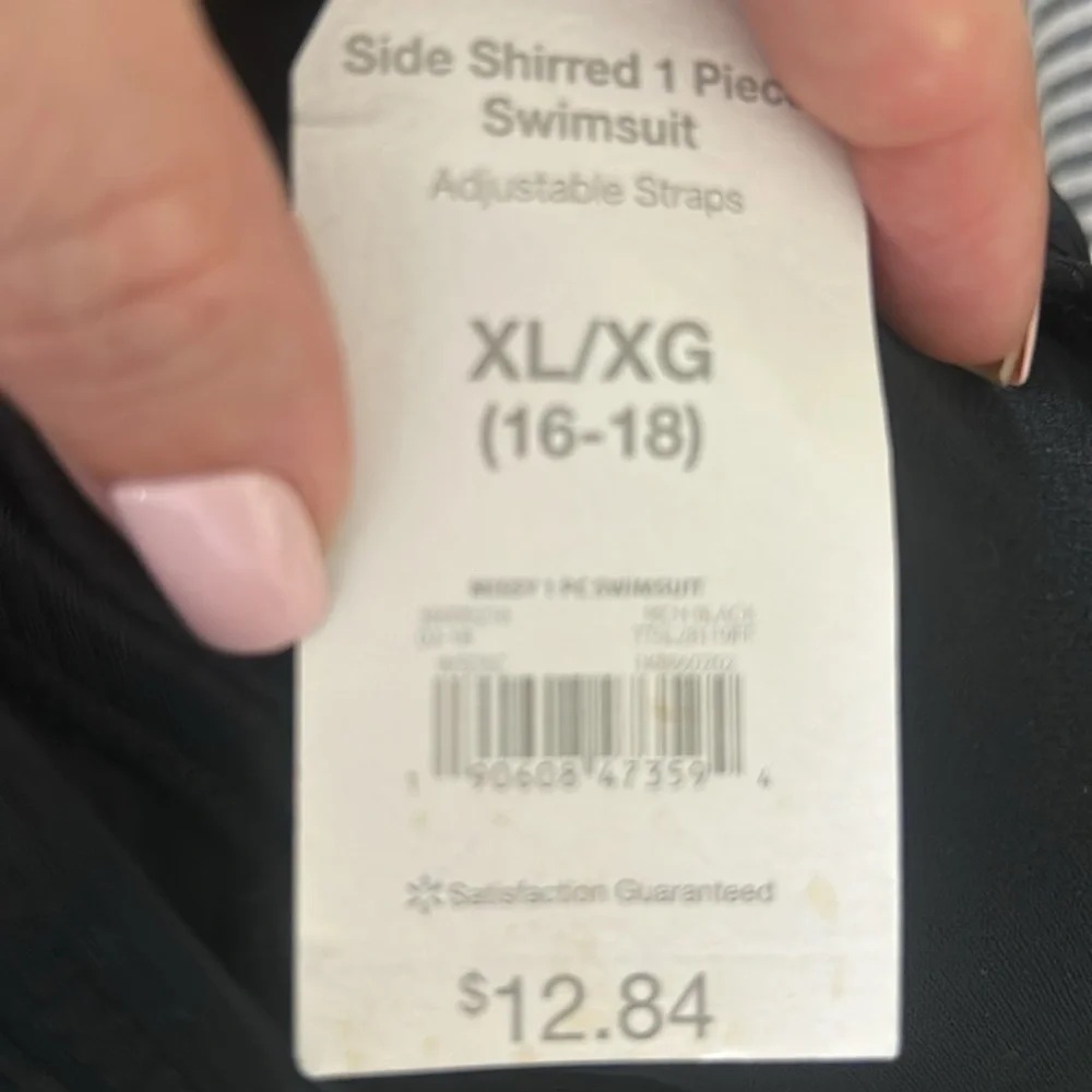 NWT Black Time & Tru One Piece Bathing Suit - Picture 5 of 5